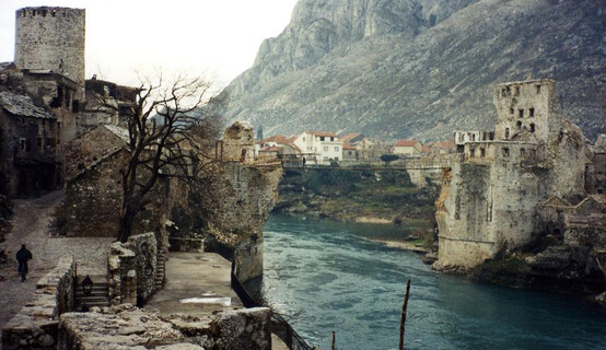 Rušenje Starog mosta u Mostaru