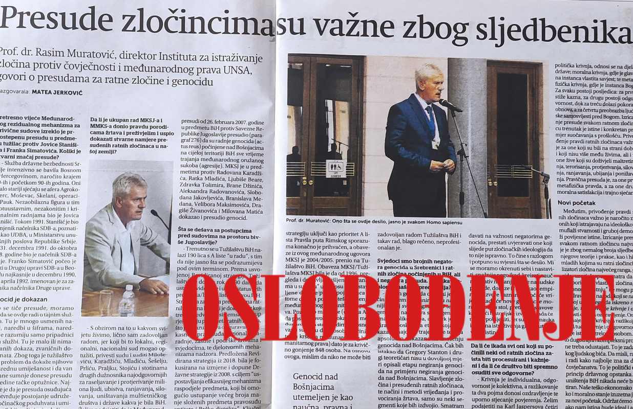 Presude zločincima su važne zbog sljedbenika